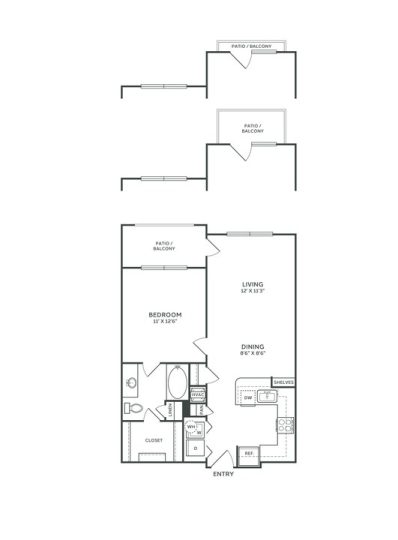 The Franklin at Samuels Ave Floor Plan 1 Bedroom 1 Bath R 1 Bed 1 Bath 701 sqft