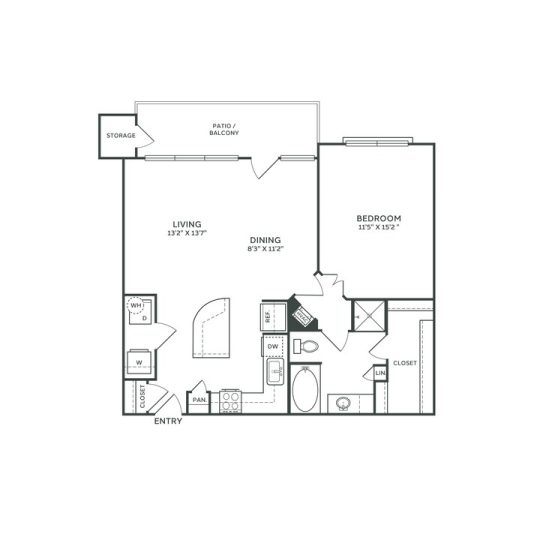 The Franklin at Samuels Ave Floor Plan 1 Bedroom 1 Bath THR 1 Bed 1 Bath 872 sqft